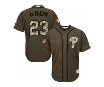 Philadelphia Phillies #23 Aaron Altherr Replica Green Salute to Service MLB Jersey