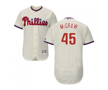 Philadelphia Phillies #45 Tug McGraw Cream Flexbase Authentic Collection Stitched MLB Jersey