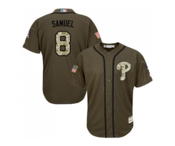 Philadelphia Phillies #8 Juan Samuel Green Salute to Service Stitched Baseball Jersey