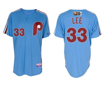 mlb jerseys philadelphia phillies #33 cliff lee m&n blue