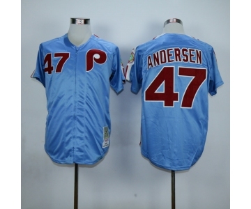 mlb jerseys philadelphia phillies #47 andersen blue[m&n]