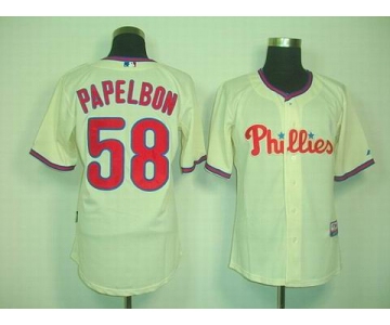 mlb jerseys philadelphia phillies #58 papelbon cream