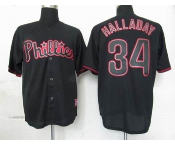 mlb jerseys philadephia phillies #34 halladay black fashion