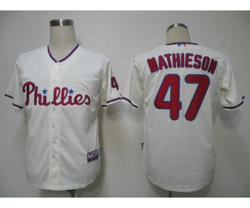 mlb jerseys philadephia phillies #47 mathieson cream (cool base)