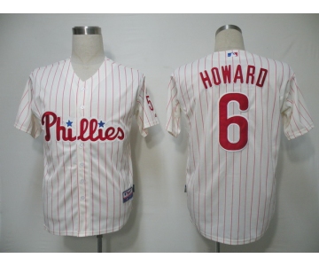 mlb jerseys philadephia phillies #6 howard cream(red strip) cool base