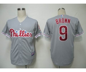 mlb jerseys philadephia phillies #9 brown grey(cool base)