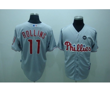 mlb philadelphia phillies #11 rolins 2009 world series grey