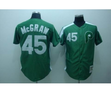 mlb philadelphia phillies #45 mcgraw m&n green
