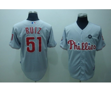 mlb philadelphia phillies #51 RUIZ  2009 world series grey
