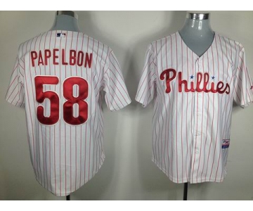 mlb philadelphia phillies #58 papelbon white[red strip]