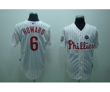 mlb philadelphia phillies #6 howard 2009 world series white(red strip)
