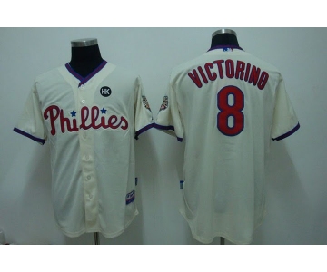 mlb philadelphia phillies #8 victorino 2009 world series cream