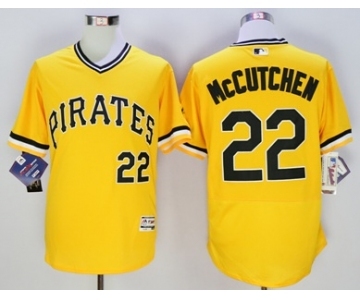 Men Pittsburgh Pirates #22 Andrew McCutchen Majestic Yellow Flexbase Authentic Collection Player Jersey
