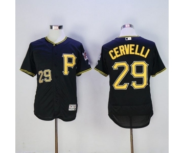 Men Pittsburgh Pirates #29 Francisco Cervelli Majestic Black Flexbase Authentic Collection Player Jersey