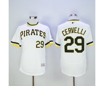 Men Pittsburgh Pirates #29 Francisco Cervelli Majestic White Flexbase Authentic Collection Cooperstown Player Jersey