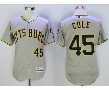 Men Pittsburgh Pirates #45 Gerrit Cole Majestic white Flexbase Authentic Collection Player Jersey