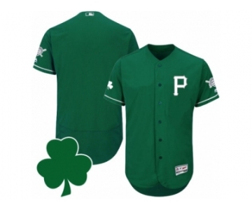Men Pittsburgh Pirates St. Patricks Day Blank Green Celtic Flexbase Authentic Collection Jersey