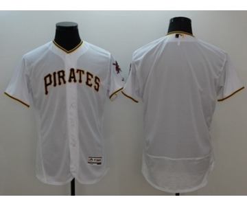 Men Pittsburgh Pirates blank Majestic white Flexbase Authentic Collection Player Jersey