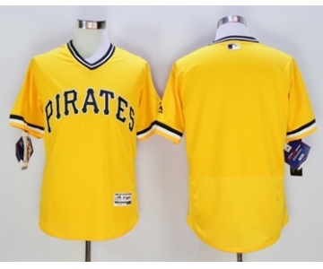 Men Pittsburgh Pirates blank Majestic yellow Flexbase Authentic Collection Player Jersey