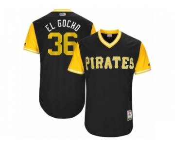 Men's 2017 Little League World Series Pirates #36 Jose Osuna El Gocho Black Jersey