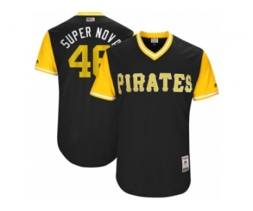 Men's 2017 Little League World Series Pirates #46 Ivan Nova Super Nova Black Jersey