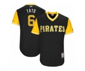 Men's 2017 Little League World Series Pirates #6 Starling Marte Tato Black Jersey
