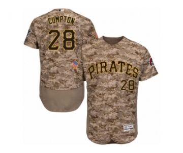 Men's Majestic Pittsburgh Pirates #28 Brandon Cumpton Camo Flexbase Authentic Collection MLB Jersey