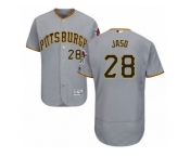 Men's Majestic Pittsburgh Pirates #28 John Jaso Grey Flexbase Authentic Collection MLB Jersey
