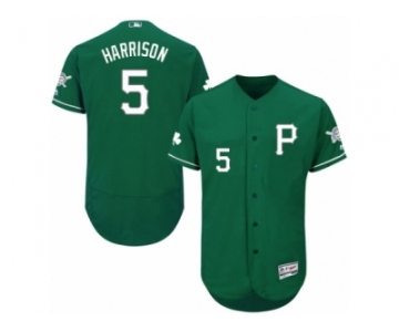 Men's Majestic Pittsburgh Pirates #5 Josh Harrison Green Celtic Flexbase Authentic Collection MLB Jersey