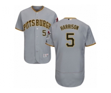 Men's Majestic Pittsburgh Pirates #5 Josh Harrison Grey Flexbase Authentic Collection MLB Jersey