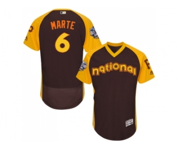 Men's Majestic Pittsburgh Pirates #6 Starling Marte Brown 2016 All-Star National League BP Authentic Collection Flex Base MLB Jersey