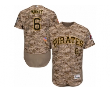 Men's Majestic Pittsburgh Pirates #6 Starling Marte Camo Flexbase Authentic Collection MLB Jersey