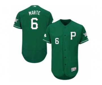 Men's Majestic Pittsburgh Pirates #6 Starling Marte Green Celtic Flexbase Authentic Collection MLB Jersey