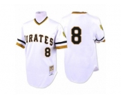 Men's Mitchell and Ness 1971 Pittsburgh Pirates #8 Willie Stargell Replica White Throwback MLB Jersey