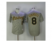 Pittsburgh Pirates #8 Willie Stargell Grey Strip 1997 Turn Back The Clock Stitched MLB Jersey