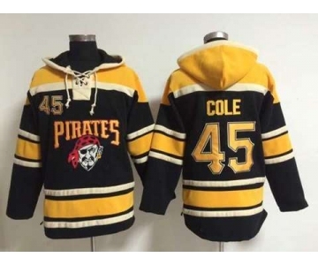 mlb jerseys pittsburgh pirates #45 cole black[pullover hooded sweatshirt]