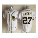 Men San Diego Padres #27 Matt Kemp White New Cool Base Stitched Baseball Jersey