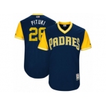 Men's 2017 Little League World Series Padres #26 Yangervis Solarte Pituki Navy Jersey