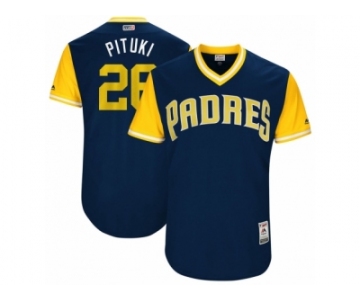 Men's 2017 Little League World Series Padres #26 Yangervis Solarte Pituki Navy Jersey