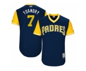Men's 2017 Little League World Series Padres Manuel Margot #7 Yoandry Navy Jersey