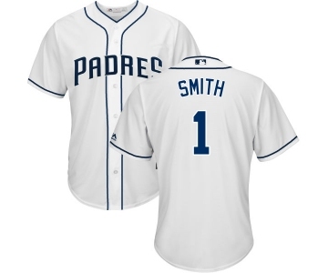 Men's Majestic San Diego Padres #1 Ozzie Smith Replica White Home Cool Base MLB Jersey