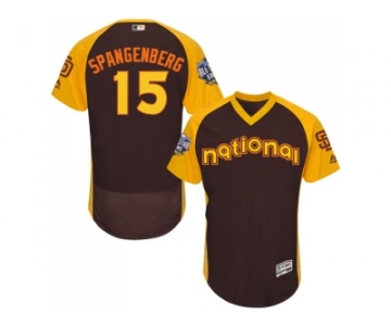Men's Majestic San Diego Padres #15 Cory Spangenberg Brown 2016 All-Star National League BP Authentic Collection Flex Base MLB Jersey
