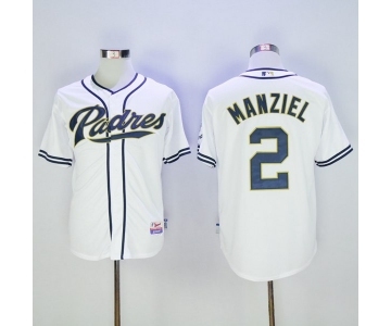 Men's Majestic San Diego Padres #2 Johnny Manziel White Jerseys