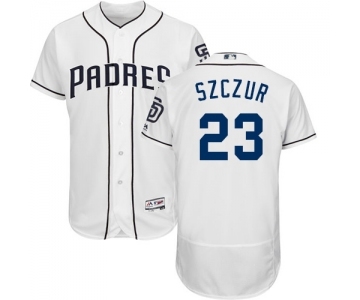 Men's Majestic San Diego Padres #23 Matt Szczur White Home Flex Base Authentic Collection MLB Jersey