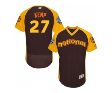 Men's Majestic San Diego Padres #27 Matt Kemp Brown 2016 All-Star National League BP Authentic Collection Flex Base MLB Jersey