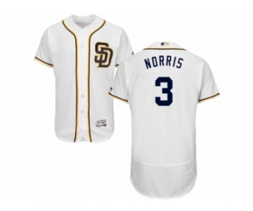 Men's Majestic San Diego Padres #3 Derek Norris White Flexbase Authentic Collection MLB Jersey
