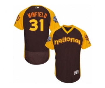 Men's Majestic San Diego Padres #31 Dave Winfield Brown 2016 All-Star National League BP Authentic Collection Flex Base MLB Jersey