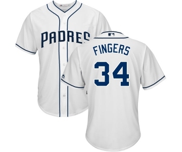 Men's Majestic San Diego Padres #34 Rollie Fingers Replica White Home Cool Base MLB Jersey