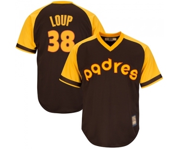 Men's San Diego Padres #38 Aaron Loup Replica Brown Alternate Cooperstown Cool Base Baseball Jersey