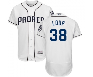 Men's San Diego Padres #38 Aaron Loup White Home Flex Base Authentic Collection Baseball Jersey